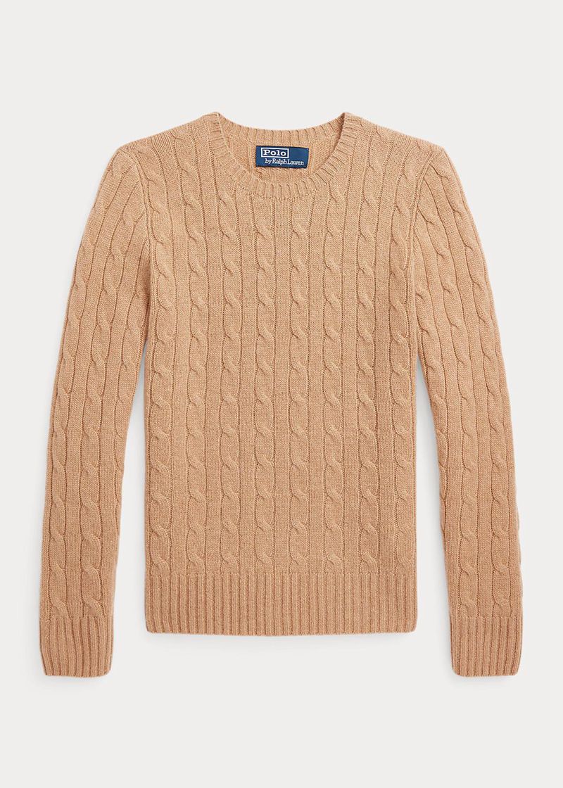 Sueter Ralph Lauren Niño 6-14 Años The Iconic Cable-Knit Cashmere Jumper Chile Marrones JRHVC-6205